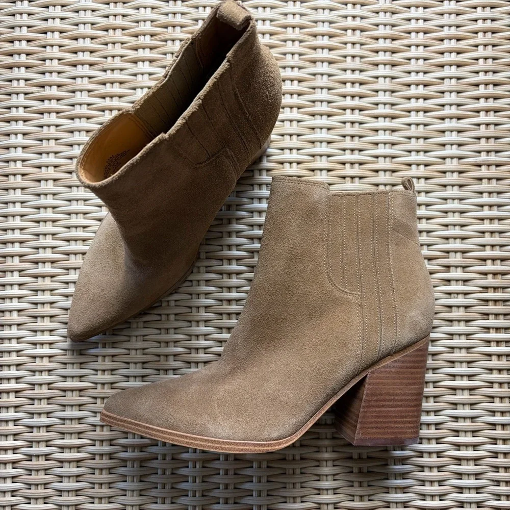 Marc Fisher Oshay Pointed Toe Booties in Brown Suede Size‎ 11M NWOB